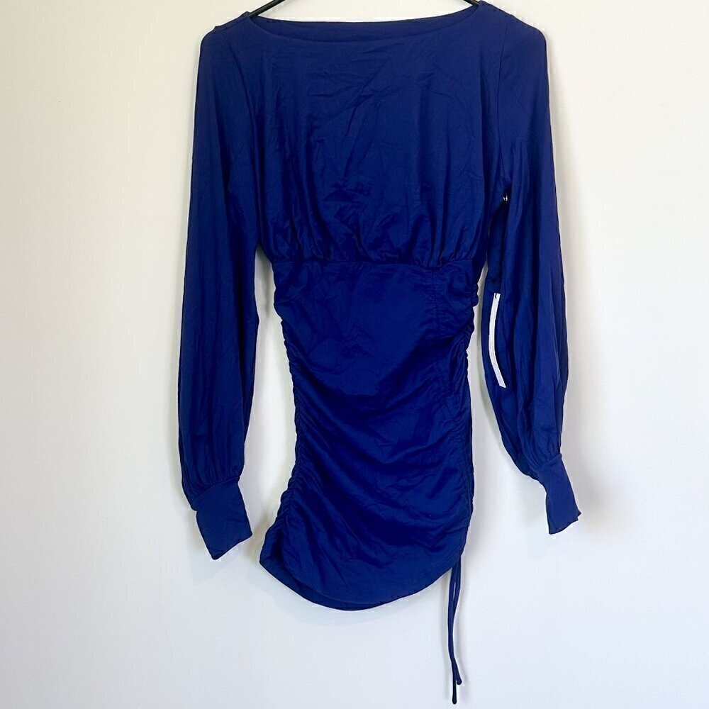 NWT Susana Monaco Purple Gathered Sleeve Dress - Large